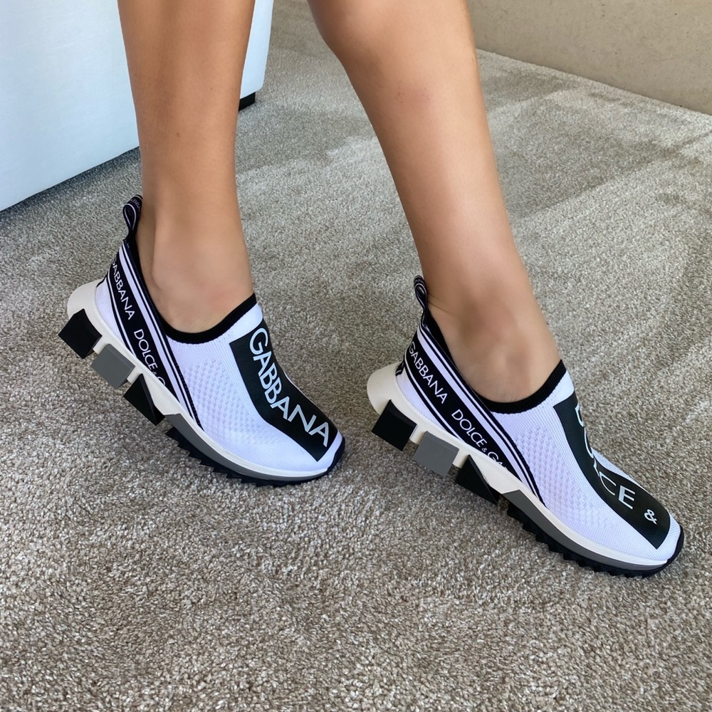 DOLCE & GABBANA Sorrento Logo Knit Slip On Sneaker